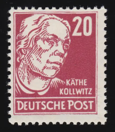 333vb XII Käthe Kollwitz 20 Pf Wz.2 XII ** frais de port vérifié