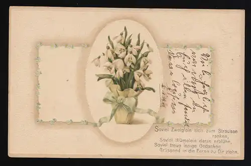 Schneeglöckchen  "Soviel Zweiglein sich zum Strausse ranken" Vöhrum 10.5.1915