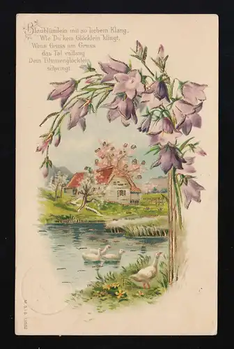"Blaublümlein mit so liebem Klang" Fluss Ufer Glockenblumen, Vorst 19.4.1906