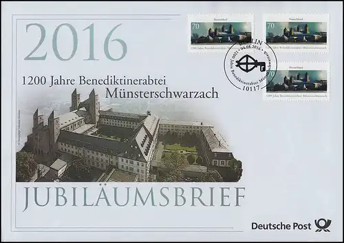3258 1200 ans Abbaye bénédictine de Münsterschwarzach 2016 Lettre d'anniversaire