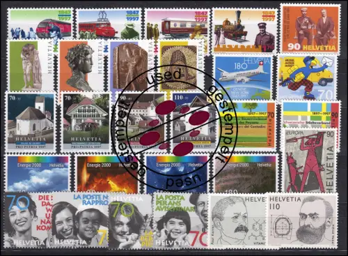 1601-1632 Suisse-Janvier 1997 complet, cacheté