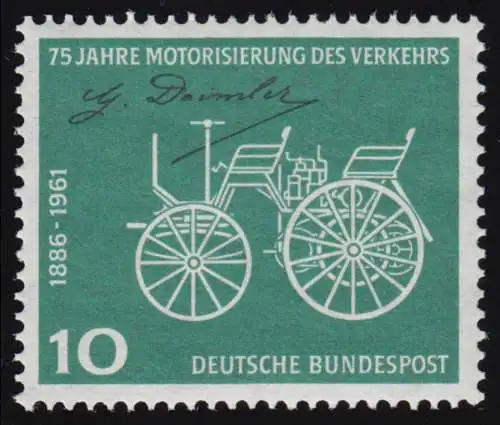 363w Motorisierung 10 Pf Gottlieb Daimler, glatte Gummierung, **