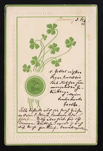 Bonne chance sceau de bonheur steak de bord vert de la bordure, Gnesen 19.11.1901