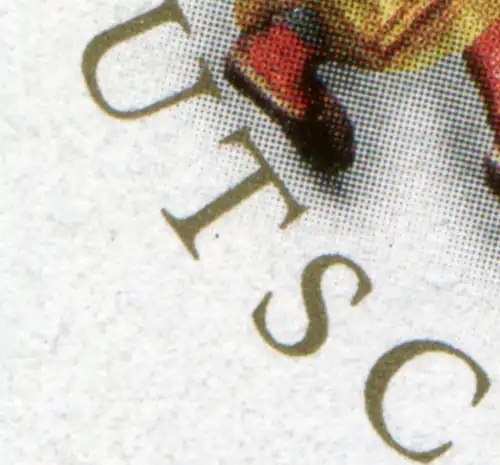 1707 Noël 80 Pf avec PLF petit point à côté de T de DEUTSCHE, champ 1, **