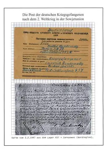 Kriegsgefangenenpost Karte Lager 437 Tscherepowez UdSSR nach Berlin 2.2.1947