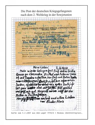 Poste de prisonniers de guerre camp 7772/3 Moscou URSS après renouvellement des femmes 7.7.1947