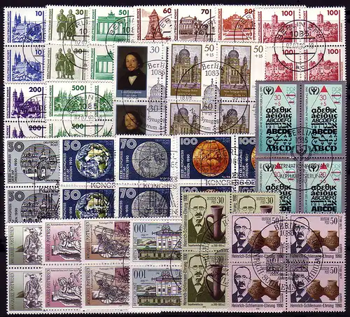 3344-3365 DDR-Jahrgang 1990 DM-Währung, Viererblöcke ESSt