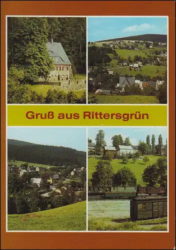 Aufgegeben im BAHNPOSTWAGEN des Museumszuges AK passender SSt Rittersgrün 1984