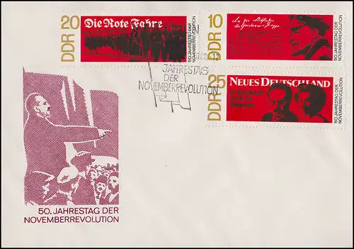 1417-1419 Anniversaire de la Révolution de Novembre en Allemagne 1968 - Bijoux-FDC