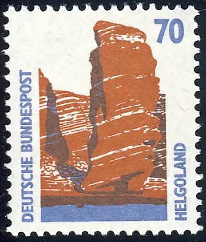 1469 u Sehenswürdigkeiten 70 Pf Helgoland gelbe Gummierung, **