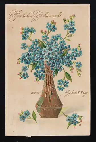 Autruche Oublie pas le vase d'or Félicitations anniversaire Twielenfleth vers 1910