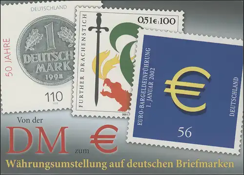 Transposition monétaire sur les timbres allemands, 2234 Introduction Euro ESSt 2002