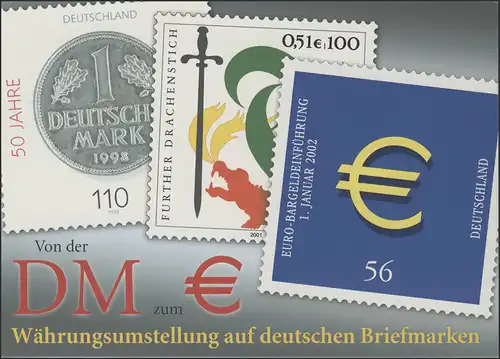 Währungsumstellung auf deutschen Briefmarken, 2234 Einführung Euro ESSt 2002