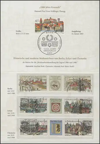 Vues de la ville sur les timbres allemands: Kronach, ESSt 1000 ans 2003
