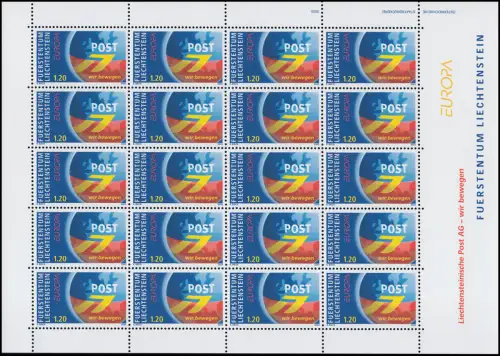 1310 EUROPE / CEPT: Art d'affiche 2003, Petit feuille **