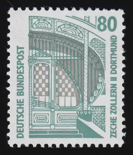 1342u SWK Gum jaune 80 Pf 500 rouleau, début de rouleau n° 500 **