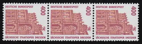 1562u SWK gelbe Gum. 400 Pf, 3er-Streifen + Nr. **