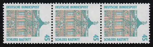 1468u SWK gelbe Gum. 45 Pf 300er-Rolle, 3er-Streifen + Nr. **