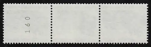 1448uI SWK gelbe Gum. 5 Pf 500er-Rolle, 3er-Streifen + Nr. **