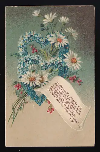"im Sonnengold erglänzt die Welt" Sommerblumen + Herzen, Friedeburg 24.7.1900