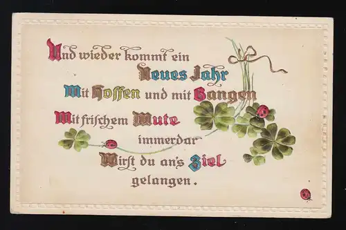 "Et une nouvelle année vient avec Hoffen" Klee Marienkäfer, Vienne 28.12.1914