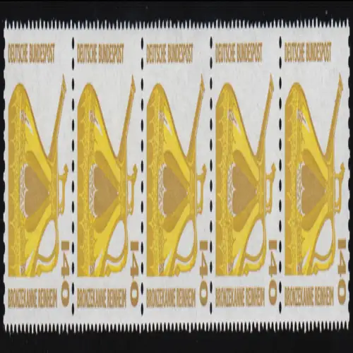 1401u SWK gelbe Gum. 140 Pf, 5er-Streifen + Nr. **