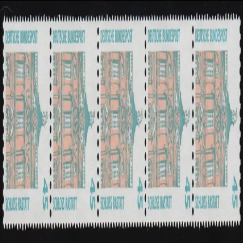 1468u SWK jaune Gum. 45 Pf 300-Rolle, 5 bandes + n° **