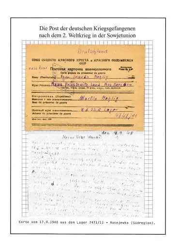 Kriegsgefangenenpost Lager 7471/ 11 Makejewka UdSSR nach Roda vom 11.9.1948