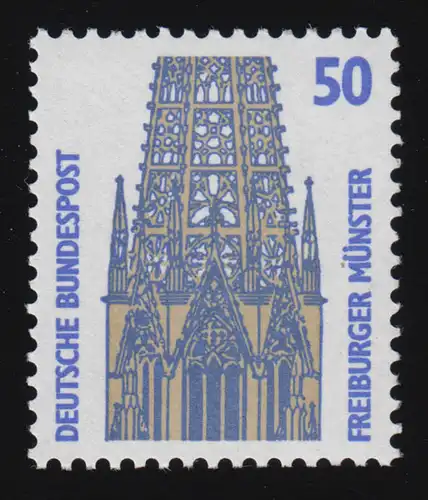 1340u SWK gelbe Gum. 50 Pf 1000er, Einzelmarke + Nr. **