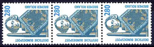 1381 SWK jaune gum. 280 pf, 3 bandes + n° **