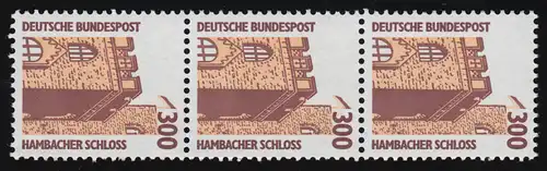 1348u SWK jaune gum. 300 Pf, 3 bandes + n° **