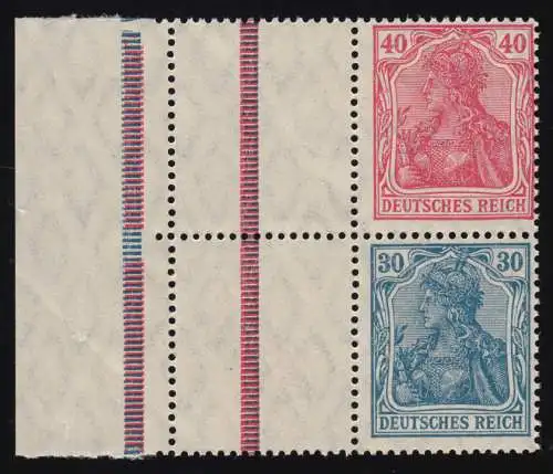 Germania-ZD RL 5.1. und RL 7.1. aus MHB zusammen, ungefaltet, postfrisch **