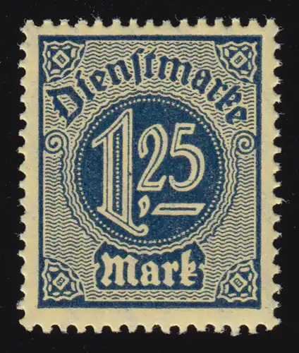 72 Marque de service 1,25 Mark - Papier satiné pour la paix, ** INFLA-testé