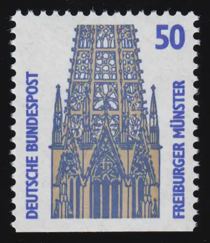 1340D v Sehenswürdigkeiten 50 Pf Freiburger Münster WEISSE Gummierung, **