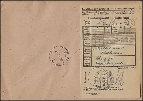 Böhmen und Mähren: 129 2mal Wagner MiF mit WHW und Hitler, R-Brief PRAHA 21.6.43