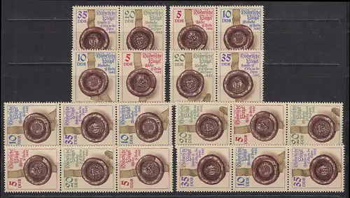 2884-2887 Sceau historique, 16 tirages groupés et 4 timbres individuels, set **