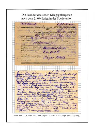 Kriegsgefangenenpost Lager 7110/2 Korosten UdSSR nach Berlin US Zone 1.9.1949