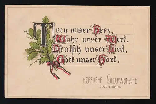 "Félicitations, Vraiment notre parole, Félicitez notre anniversaire, Blönsdorf 10.7.1916