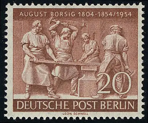 125 August Borsig, Lokomotivbauer, postfrisch **