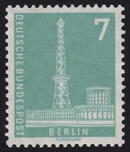 135w Berliner Stadtbilder 7 Pf. SANS ligne de texte, vert bleu foncé **