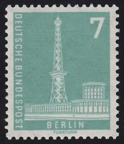 135wv Berliner Stadtbilder 7 Pf. OHNE Textzeile, grauweißes Papier **
