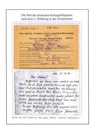 Poste de prisonniers de guerre camp 424/2 Naltchik / Melitopol, Castrop Rauxel 28.9.1949