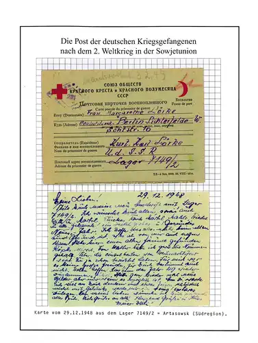 Poste de prisonniers de guerre Camp 7149/ 2 Charkov URSS vers Berlin 29.12.1948