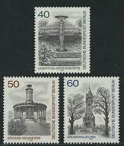 634-636 Berlin-Ansichten Lichtenfelde, Glienicke, Grunewald 1980, Satz **