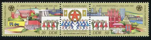 3168-3169 Festival des travailleurs - Impression en fusion avec PLF 3168/Schild sur le D, **