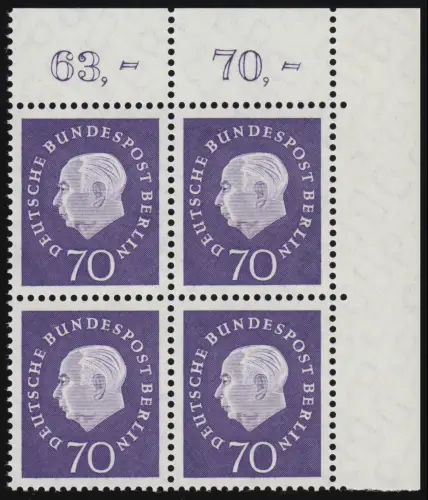 186 Huuss 70 Pf Eck Vbl. or ** Postfraîchissement