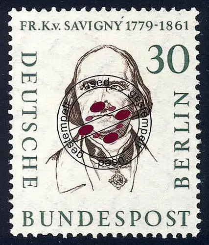 170 Männer der Geschichte 30 Pf von Savigny, gestempelt O