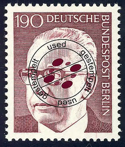 433 Gustav Heinemann 190 Pf  O gestempelt