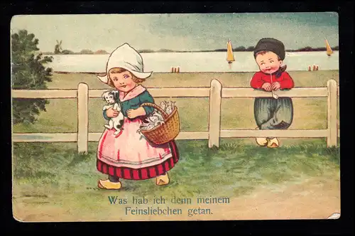 Kinder Tracht Holzschuhe "Was hab ich denn meinem Feinsliebchen", Eupen 8.8.1928