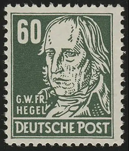 338va YI Georg Hegel 60 Pf Wz.2 YI ** geprüft